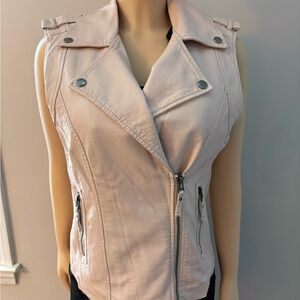 Max Studio Light Pink Sleeveless Vest M Medium faux leather #10